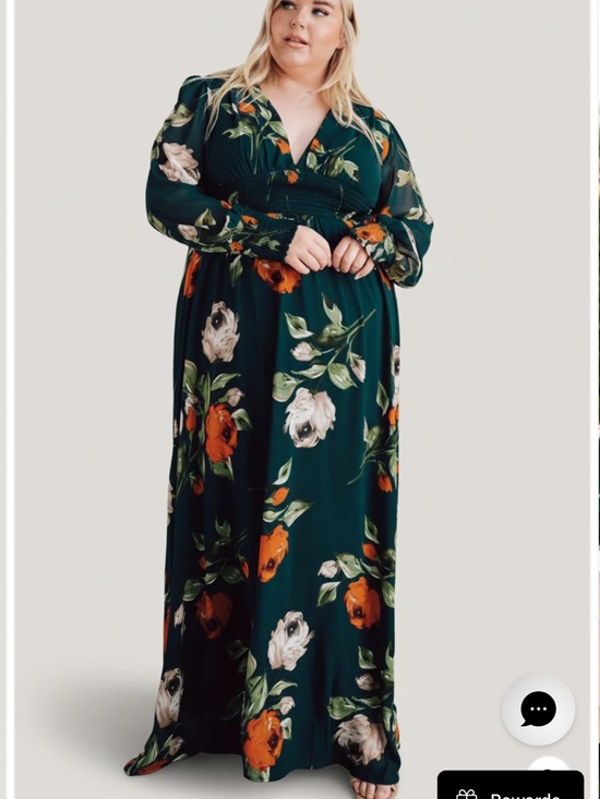 Baltic Born Dresses & Skirts - Baltic Born Teal Floral Maxi Dress with Long Sleeves